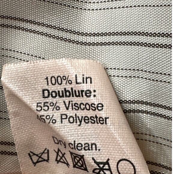 J. Crew Schoolboy Blazer Blue Chambray Linen White Tipping Sz 0 Preppy Career - Picture 12 of 12